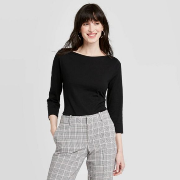 a new day Tops - NWT Women's Slim Fit 3/4 Sleeve Boat Neck T-Shirt